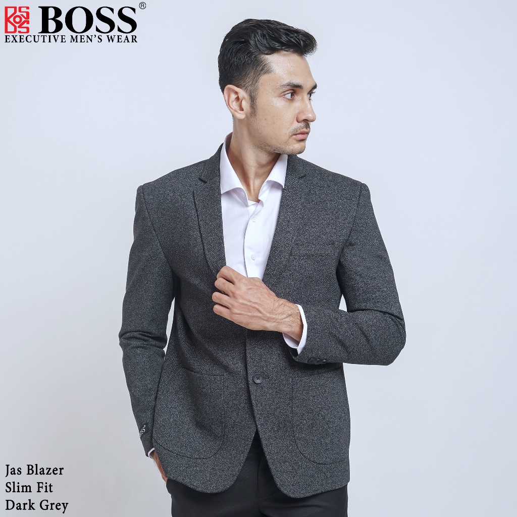 BOSS Jas Blazer Casual Slim Fit Paramount Dark Grey