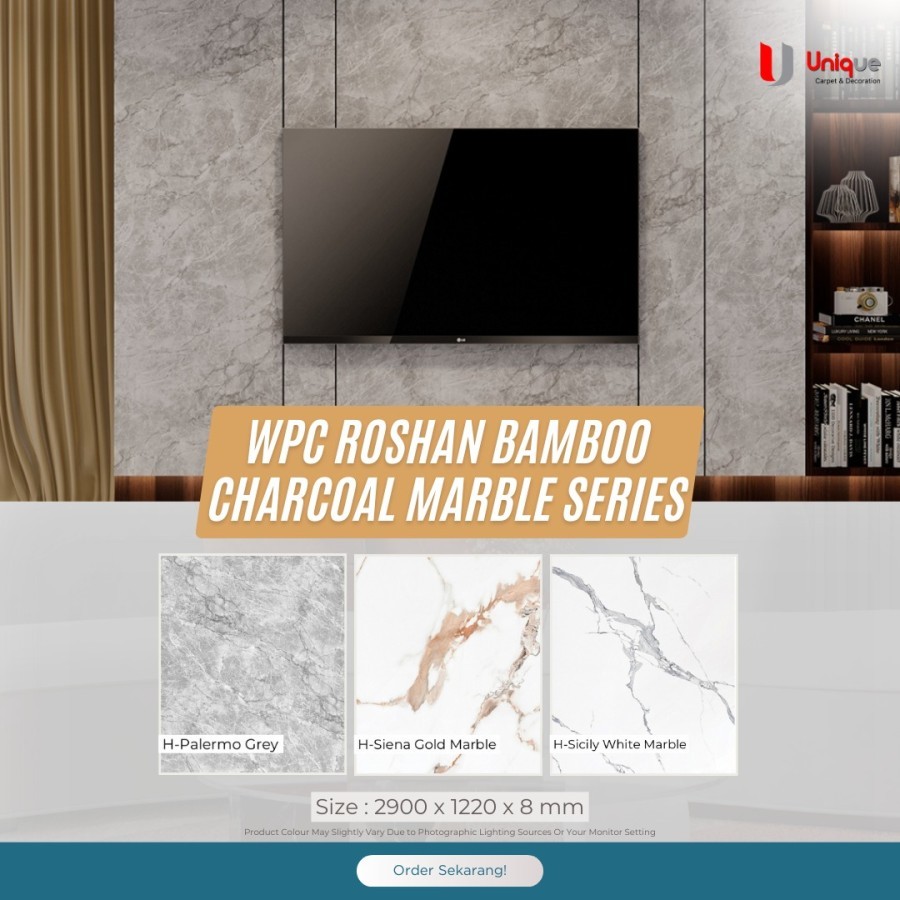 WPC Wallboard Roshan 8mm Motif Marmer / Wall Board Marmer Panel Dinding Interior