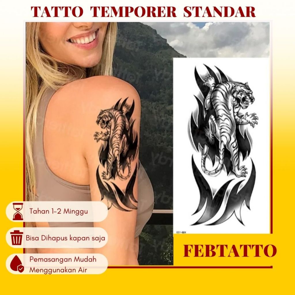 Tato Temporer Ukuran 21cmx11cm Tato Lengan Tato Dada Tato tangan Tato Kaki Tato Punggung Tato Jari  