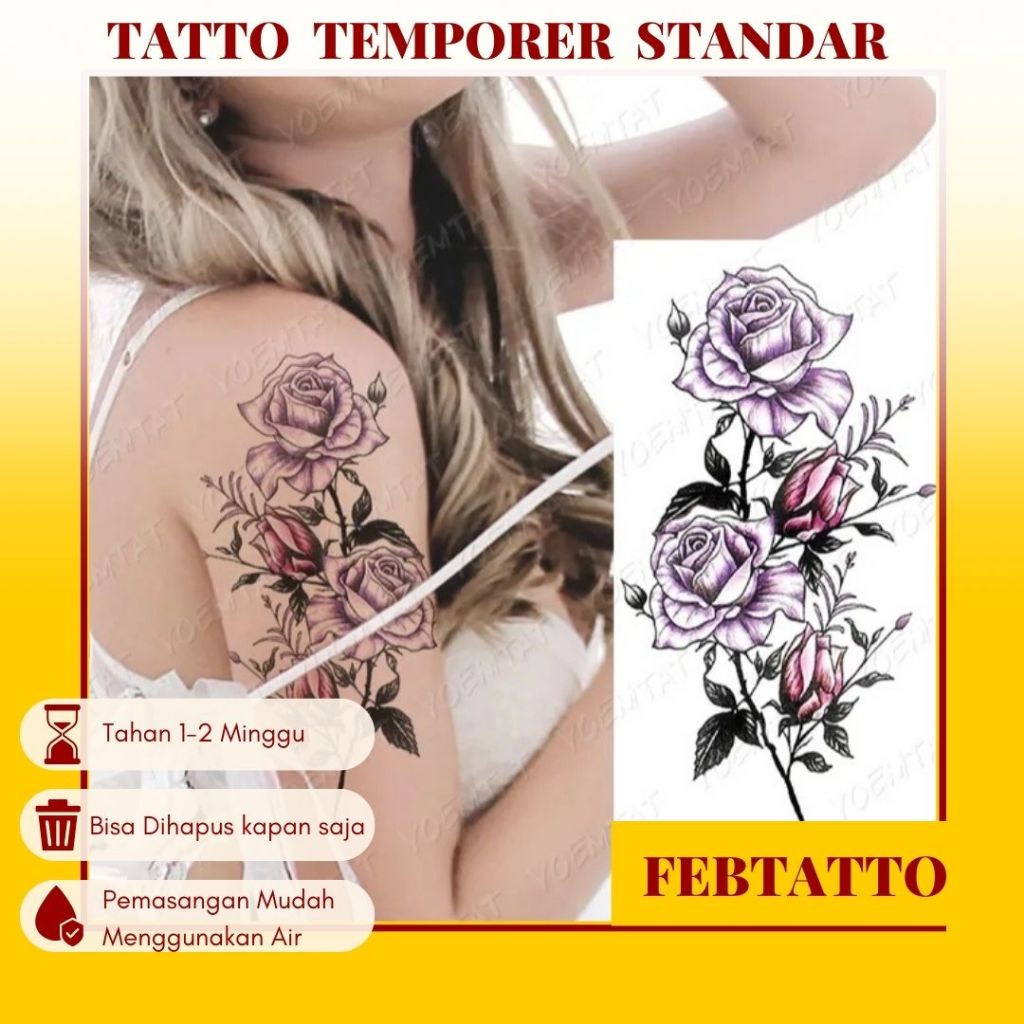 Tato Temporer Ukuran 21cmx11cm Tato Lengan Tato Dada Tato tangan Tato Kaki Tato Punggung Tato Jari  