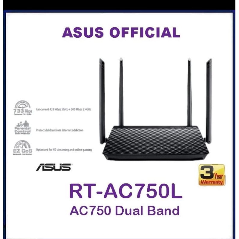 Asus RT-AC750L Dual Band AC750 Wireless Router AC 750
