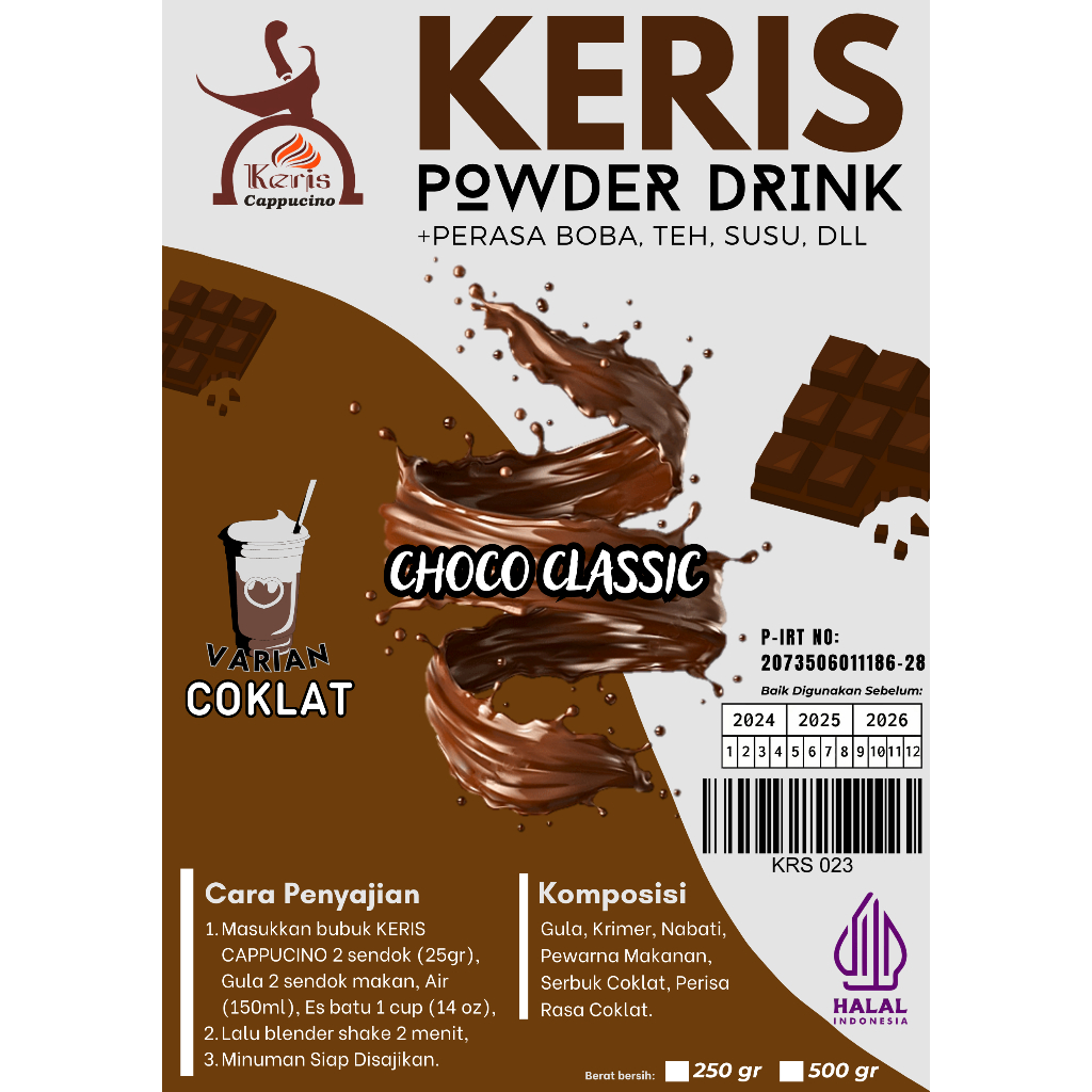 

Choco Clasik Serbuk Minuman Rasa 500 gr
