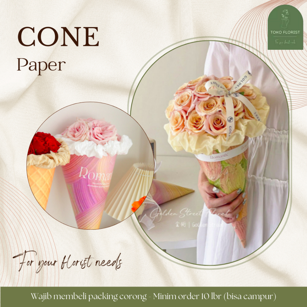 

ECER Kertas Bucket Cellophone CONE PAPER per lembar