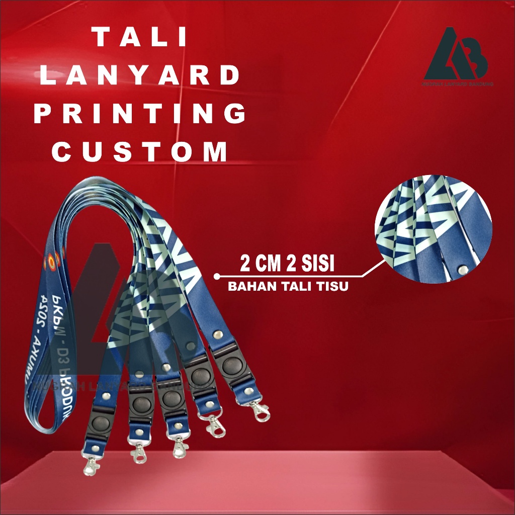 

CUSTOM TALI LANYARD ID CARD PRINTING SUBLIM2 CM 2 MUKA/CETAK LANYARD ID CARD BAHAN KAIN TISU LEMBUT/GANTUNGAN LANYARD CUSTOM/KALUNG LANYARD CUSTOM