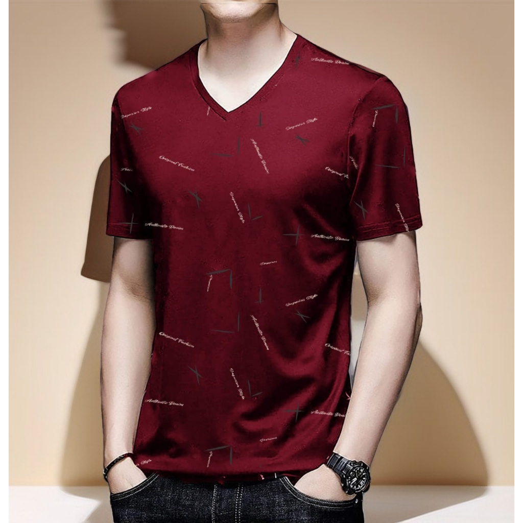 KAOS PRIA KEREN V-NECK, CLASSIC MOTIF SIMPEL KEKINIAN//BAJU V KEREN//KAOS DISTRO PRIA