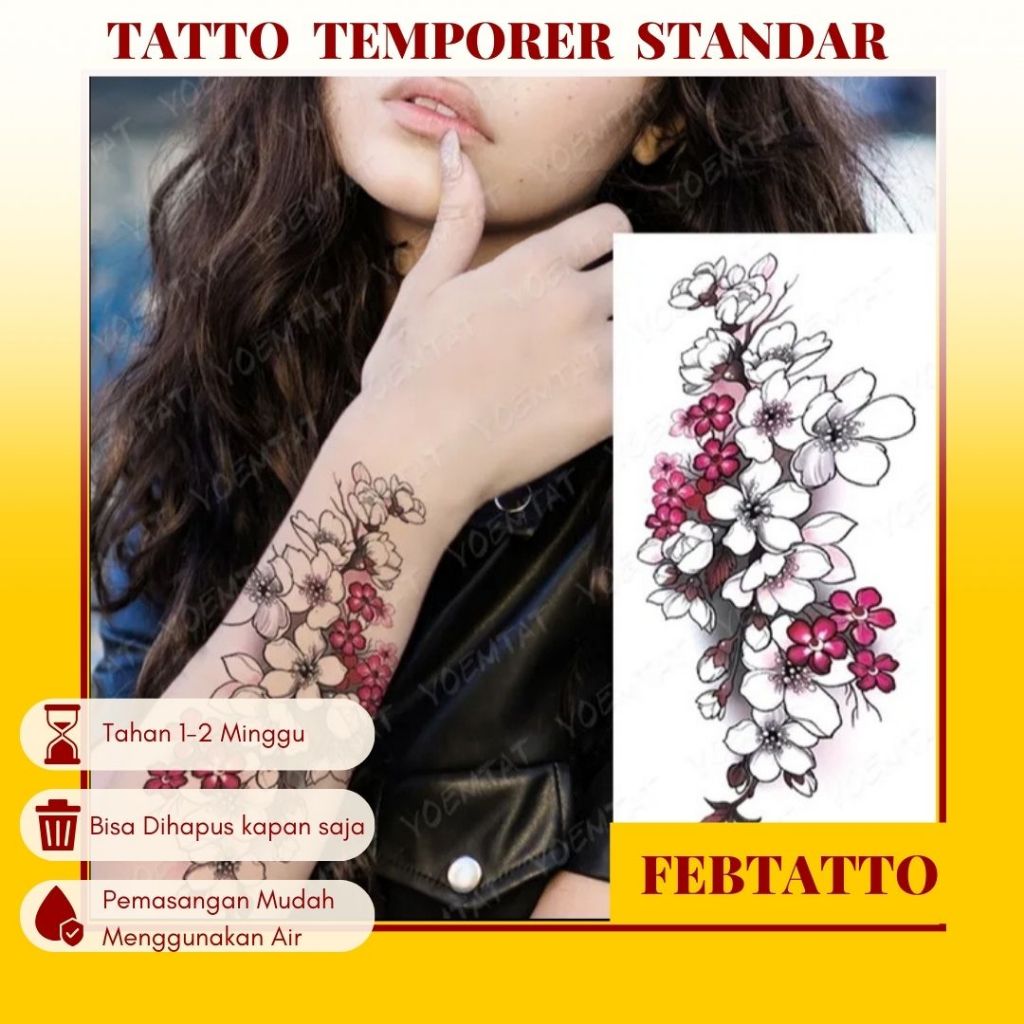 Tato Temporer Ukuran 21cmx11cm Tato Lengan Tato Dada Tato tangan Tato Kaki Tato Punggung Tato Jari  