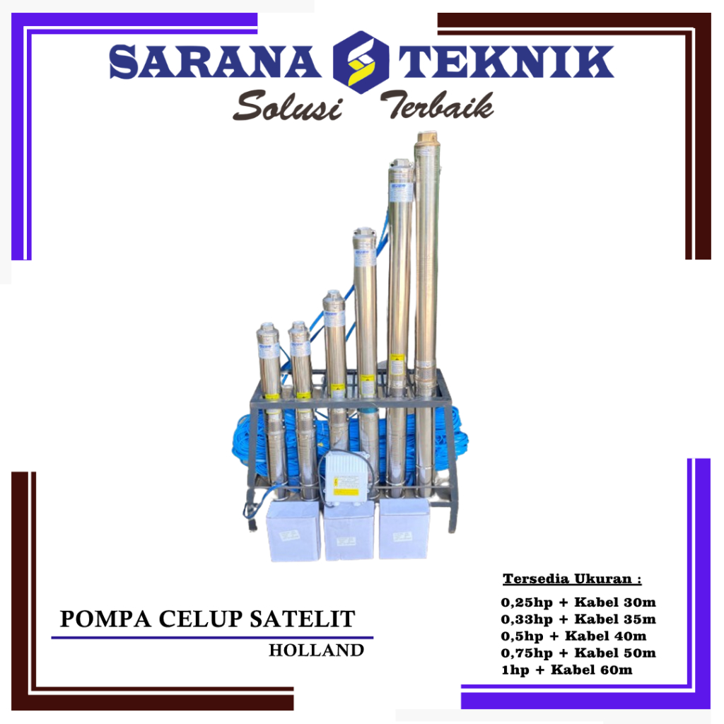 Pompa celup satelit submersible 2 inch, 2,5 inch, 3 inch, 4 inch*