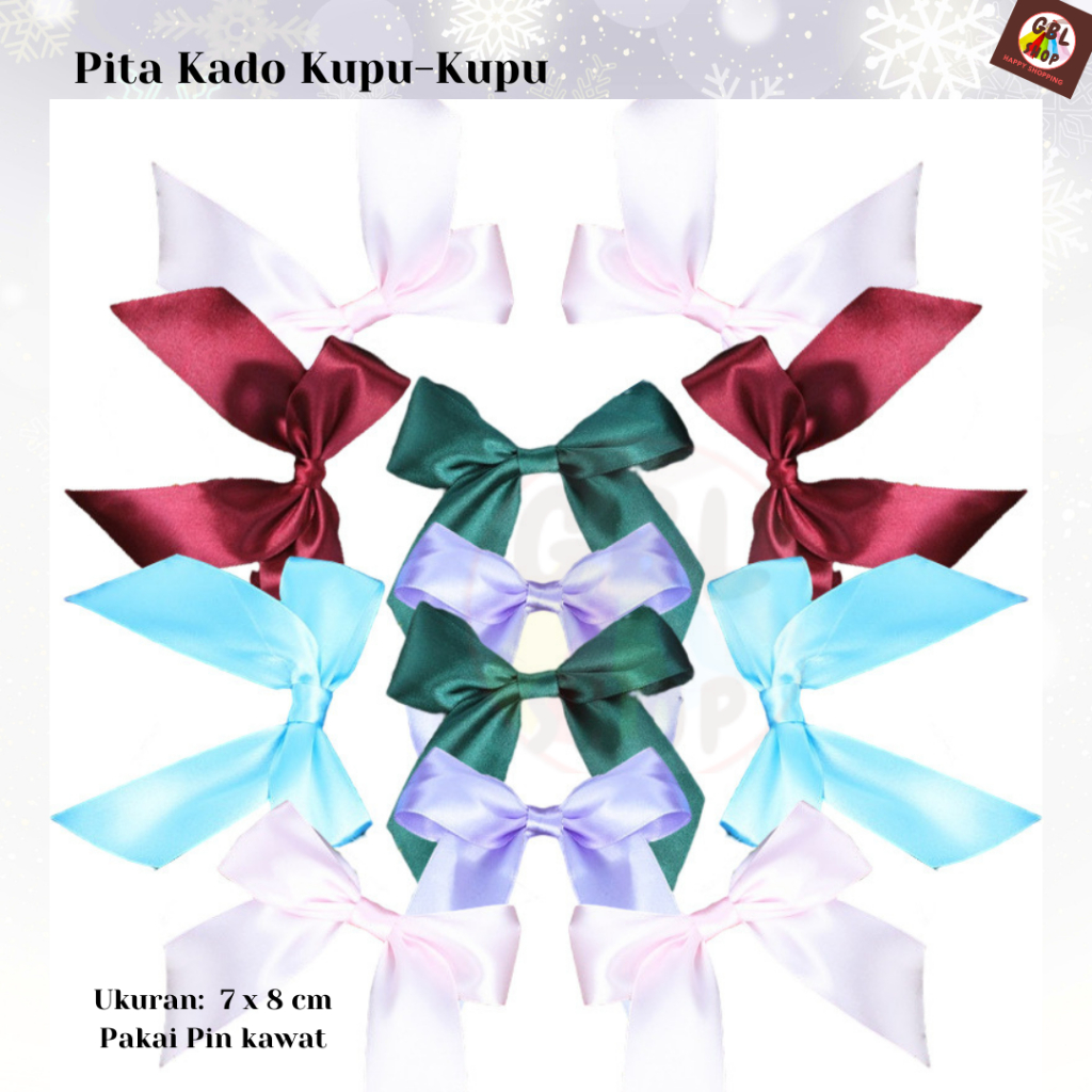 

Pita Kado Kupu Kupu Hiasan Kado Hamper Parcel Bunga Buket 7x8 (5ps)