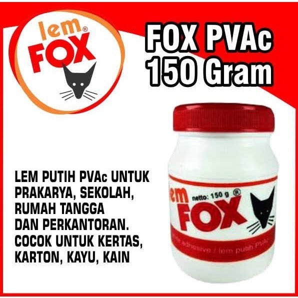 

Lem Fox PVAc Botol 150 gr / LEM FOX Botol Putih150 gram / Lem Putih Serba Guna Terbaik