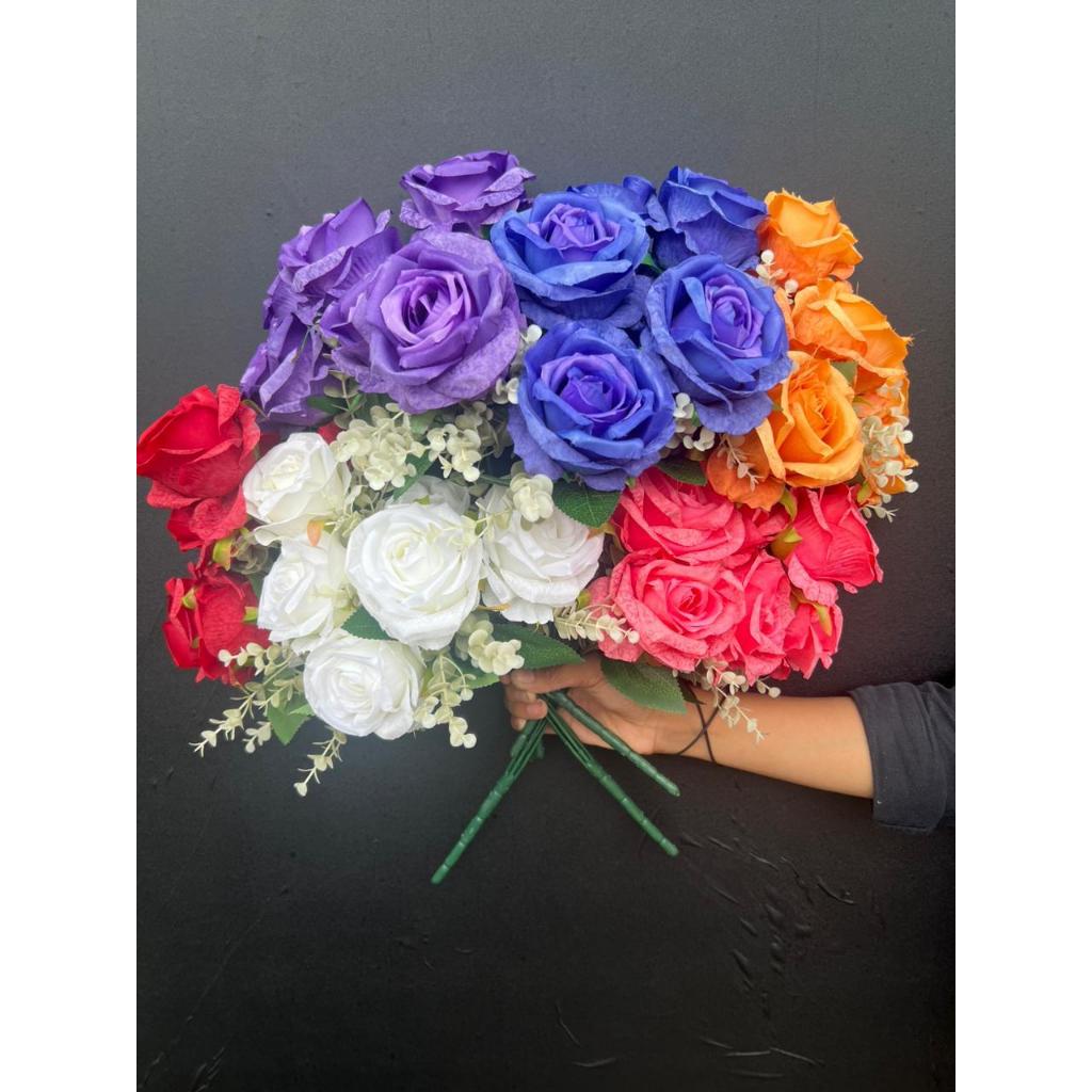 Rose Jumbo Artificial / Bunga Mawar JUMBO Artificial Plastik / Bunga Palsu Buket