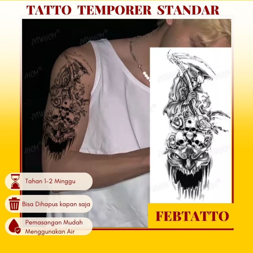 Tato Temporer Ukuran 21cmx11cm Tato Lengan Tato Dada Tato tangan Tato Kaki Tato Punggung Tato Jari  