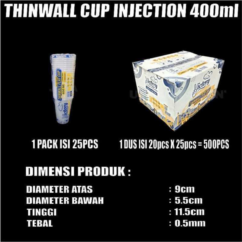 Thinwall Cup Injection Tebal 12oz 380ml 14oz 400ml 16oz 500ml 24oz 700ml Dan Tutup Sambung Dus Jskrm