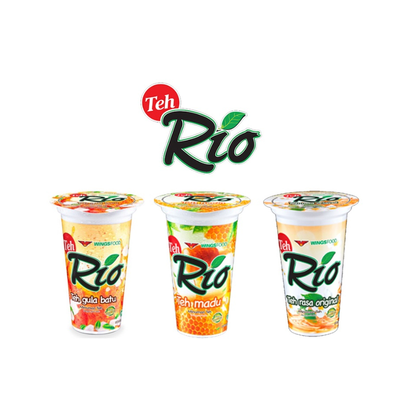 

Teh Gelas Rio 180ml - Original / Madu / Gula Batu JUAL PER 10 gelas