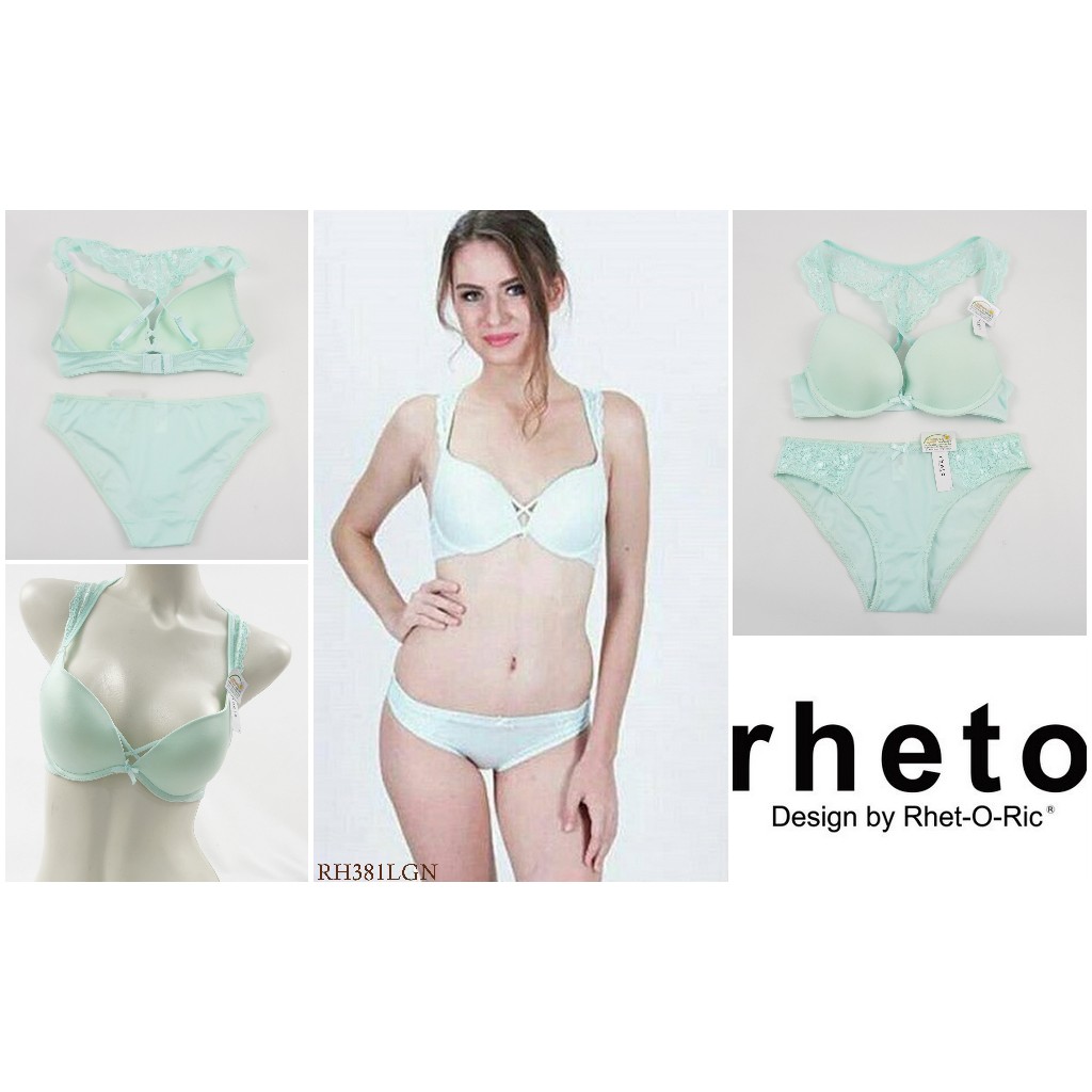 Bra Set Wanita  Busa Tebal Full Cup Motif Polos Pakaian Dalam Underwear  RHETO (RHET-O-RIC) RH381LGN