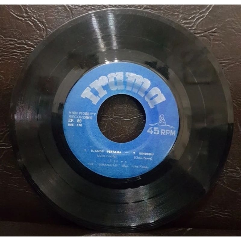 Vinyl Piringan Hitam 7 inch Tinos-Djandji Pertama