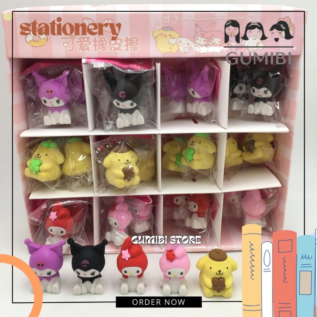 

PENGHAPUS BONEKA SANRIO PENGHAPUS PENSIL KARET MOTIF MELODY KUROMI PURIN LUCU PENGHAPUS 3D MINIATUR SANRIO LUCU