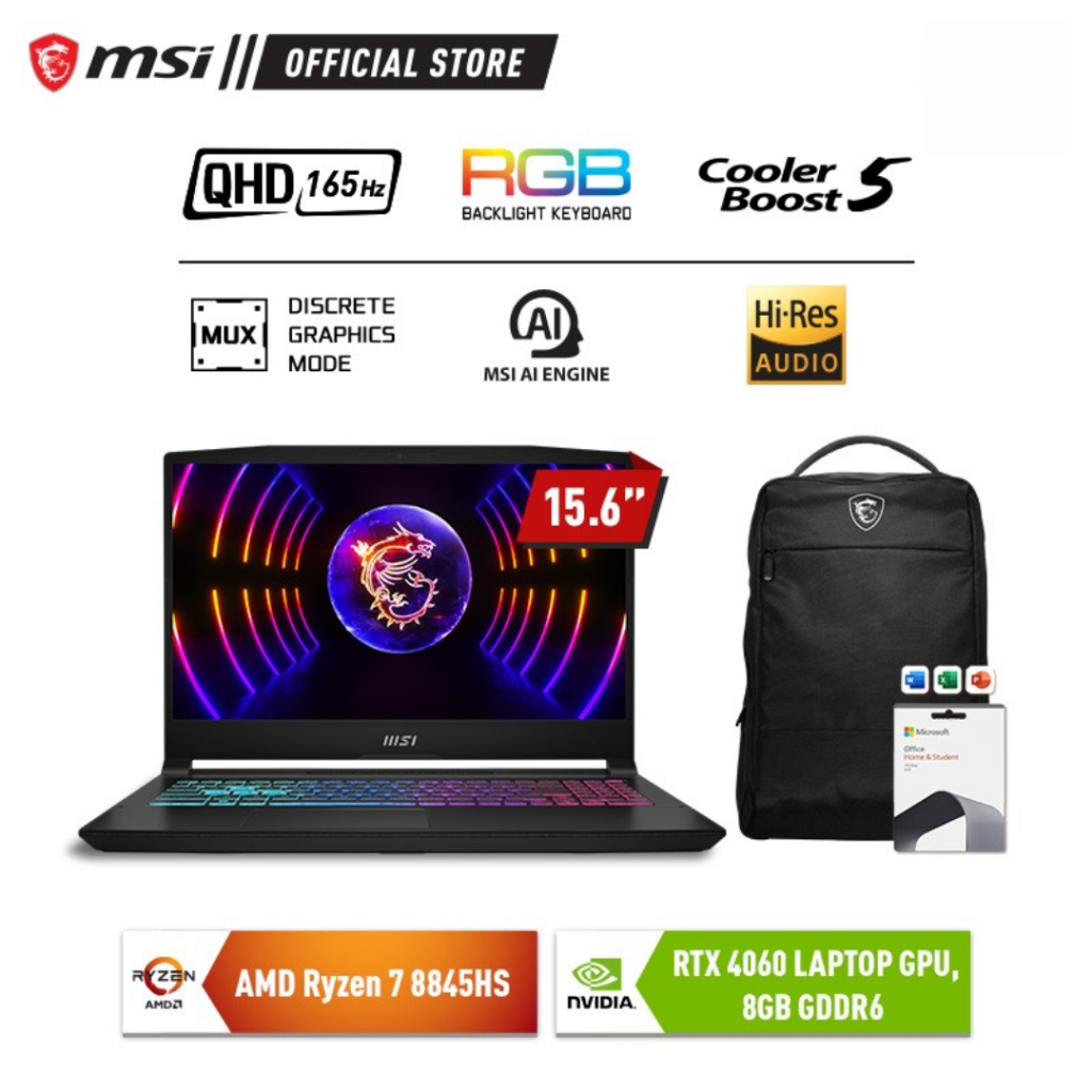 MSI Katana A15 AI-414 Ryzen 7-8845HS 16GB 512GB RTX4060 15.6"QHD OHS