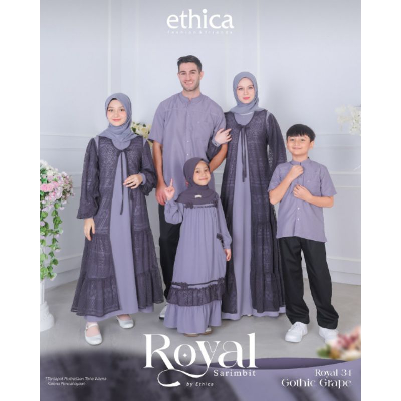 SARIMBIT ETHICA 2024 BAJU LEBARAN KELUARGA DAN COUPLE MEWAH ELEGAN WARNA GOTHIC GRAPE / UNGU