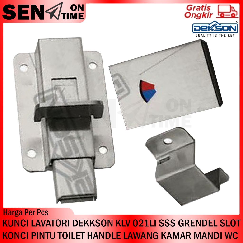 Kunci Lavatori Dekkson DKS KLV 021LI SSS Dekson Handle Grendel Konci Slot Pintu WC Aluminium Kayu St
