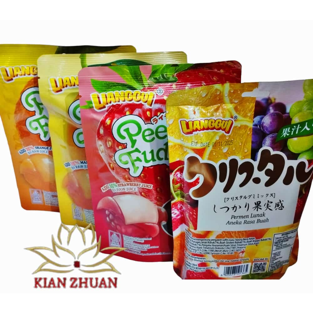 

Lianggui Permen Lunak Rasa Mangga,Srawberry,Jeruk Dan Anekarasa 108g
