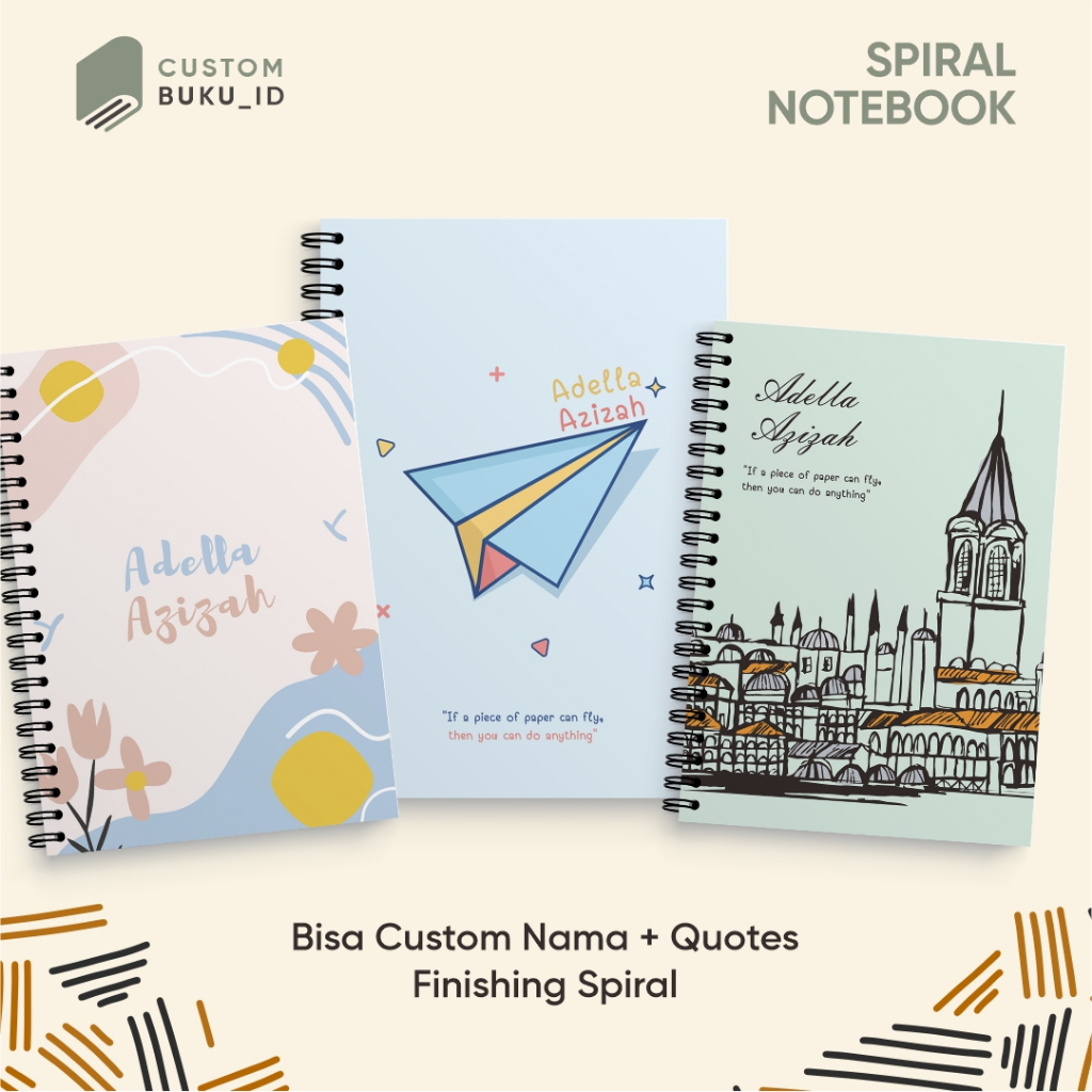 

CUSTOM NOTEBOOK SPIRAL - CUSTOM NAMA DAN QUOTES NOTEBOOK