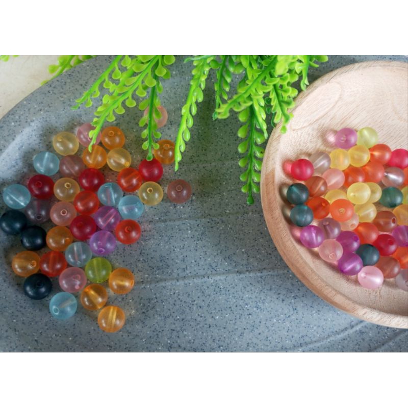 Manik Akrilik Bulat-Manik Bulat Isi- Manik Akrilik Bulat Jelly-Bahan Gelang-Bahan Craft DIY