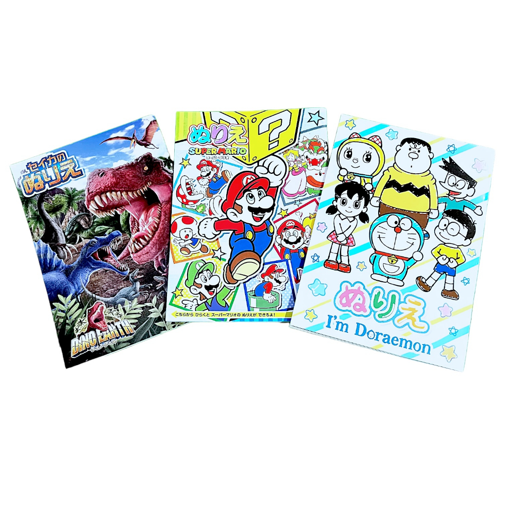

buku gambar drawing book mario bros doraemon diinosaur japan