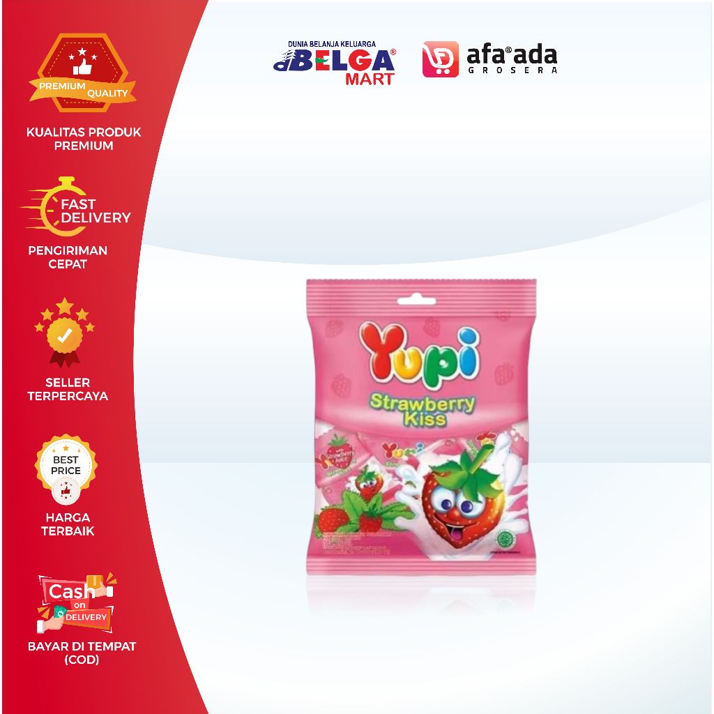 

Permen YUPI 120gr kemasan Bag | Strawbery Kiss, Fruity Puff, Mango Kiss