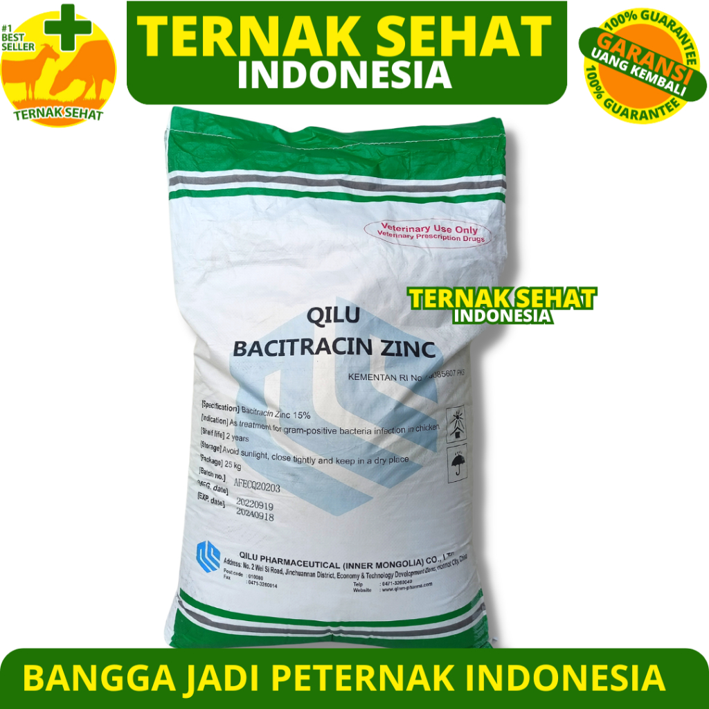 AGP AYAM BROILER ZINC BACITRACIN 15% 1 KG - ZINC BASITRACIN 15% 1KG  - PEMACU PERTUMBUHAN AYAM PEDAG