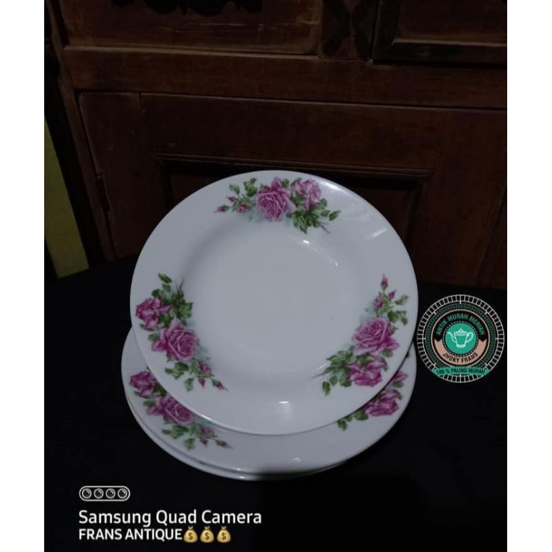 piring lawaz motif bunga mawar