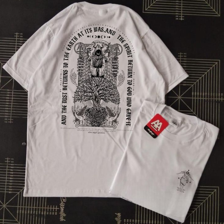 Kaos Distro Pria  Wanita / T-shirt Streetwear Cowok Aesthetic Dark Angel 666 Symbol Fantasy ART / Un