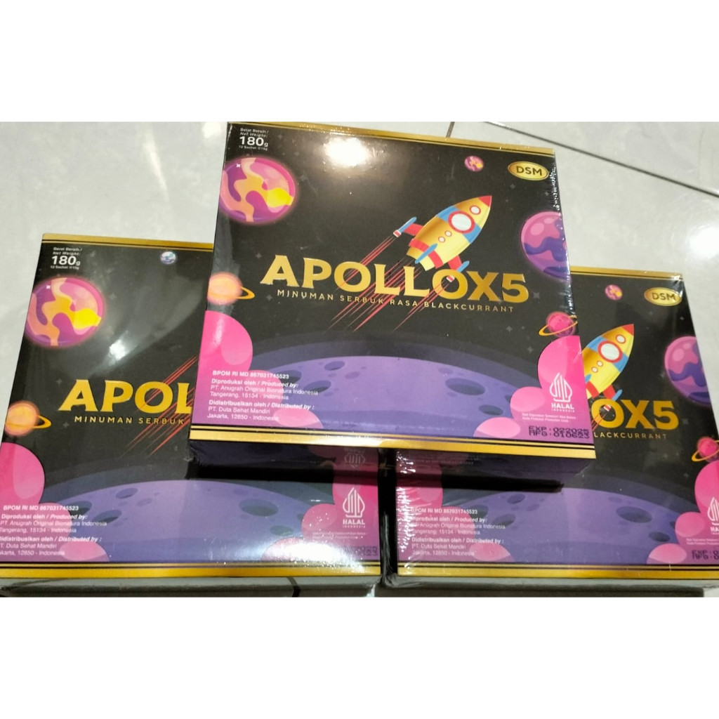 APOLLOX5, pengganti Apollo 12 cordy- G extract, Guarana dan korean Ginseng 1 box 12 sachet Original 
