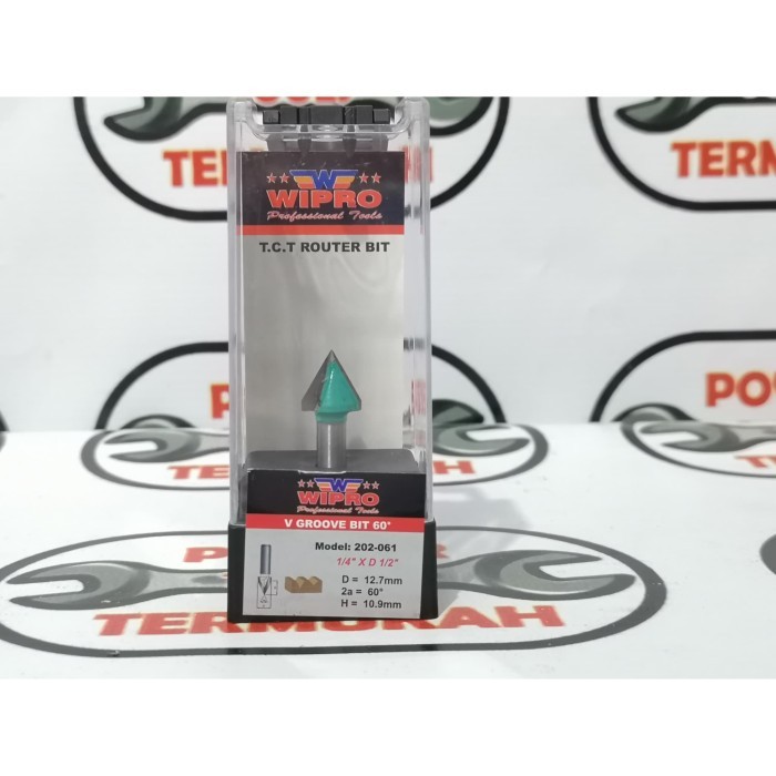 

Mata Profil V-Grooving Bit 1/4"x1/2" 60°derajat V grooving Router Bit