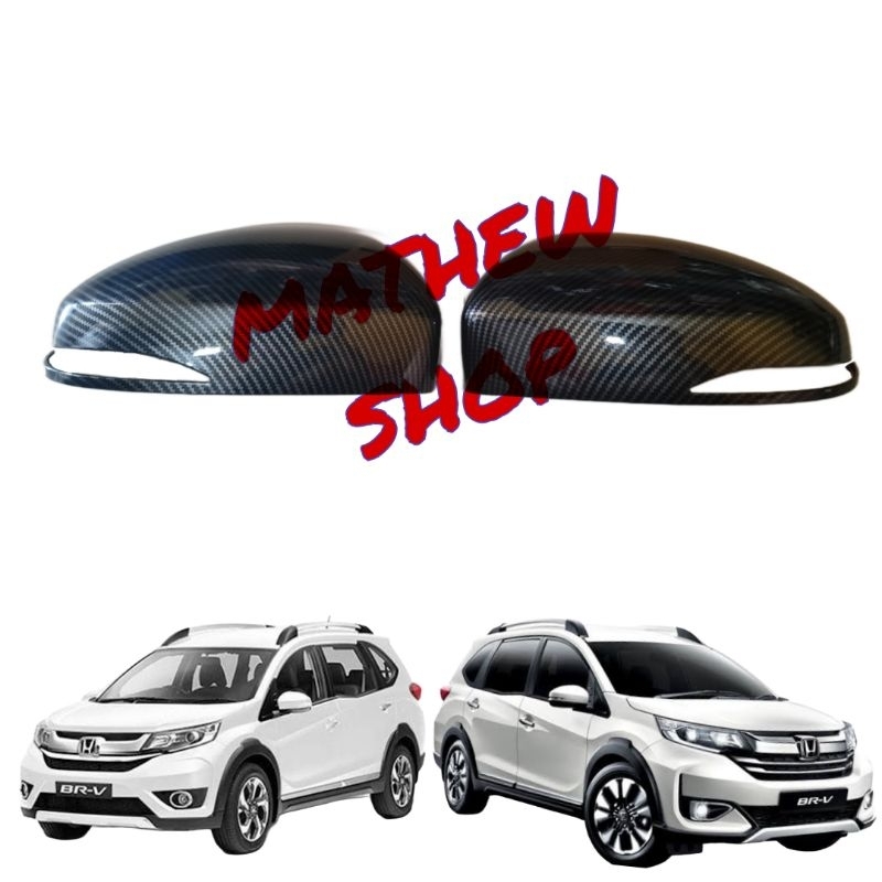 Garnish Pelindung Tutup Cover Spion Honda Brv BR-V 2016 2017 2018 2019 2020 Carbon / Tutup Spion Brv