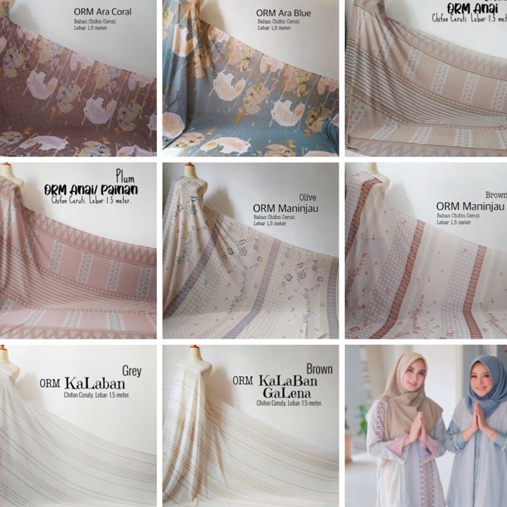 Best Seller Kain ORM Ori Ria Miranda Ara Blue Ara Coral Maninjau Olive Maninjau Brown Anai Painan Ka