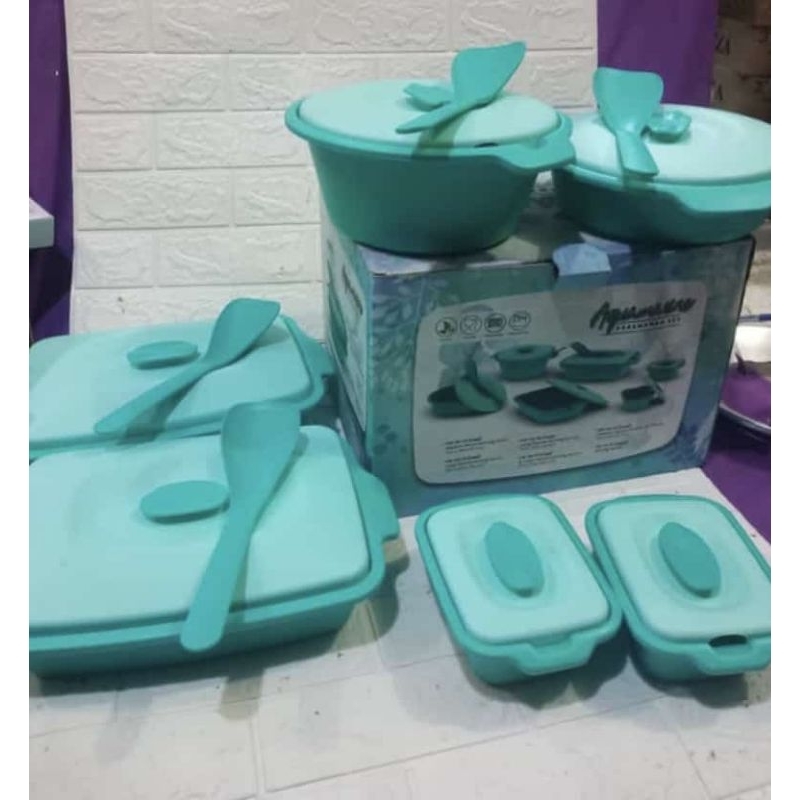 Aquamarine Tosca set / Prasmanan set Tempat Penyimpanan Serbaguna set Tempat Sambal set