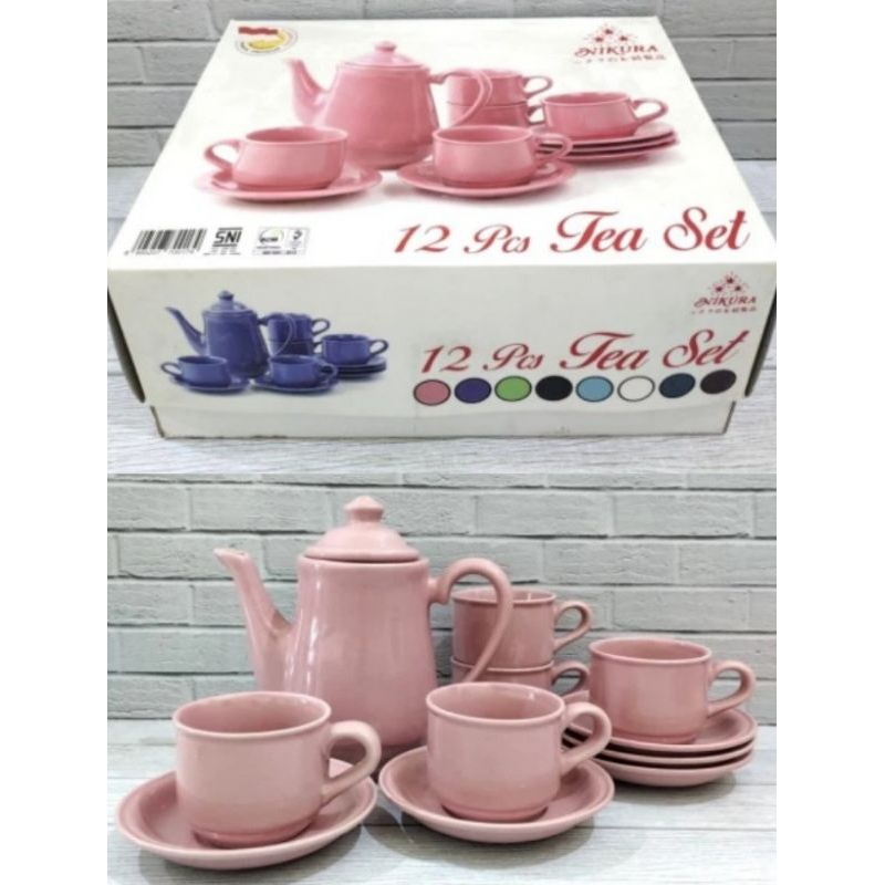

Tea Set Nikura / Coffee Set / Teko + Tutup / 5 Cangkir + 5 Saucer