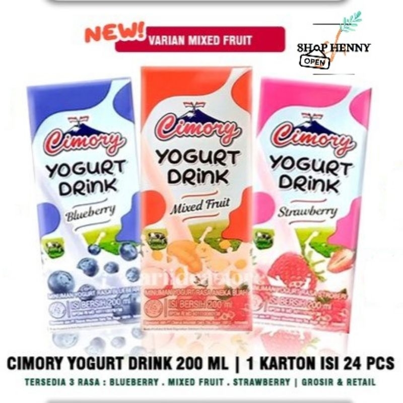 

Susu Cimory Yogurt Drink 200ml 1 Dus 24pcs FREE BUBBLE WRAP