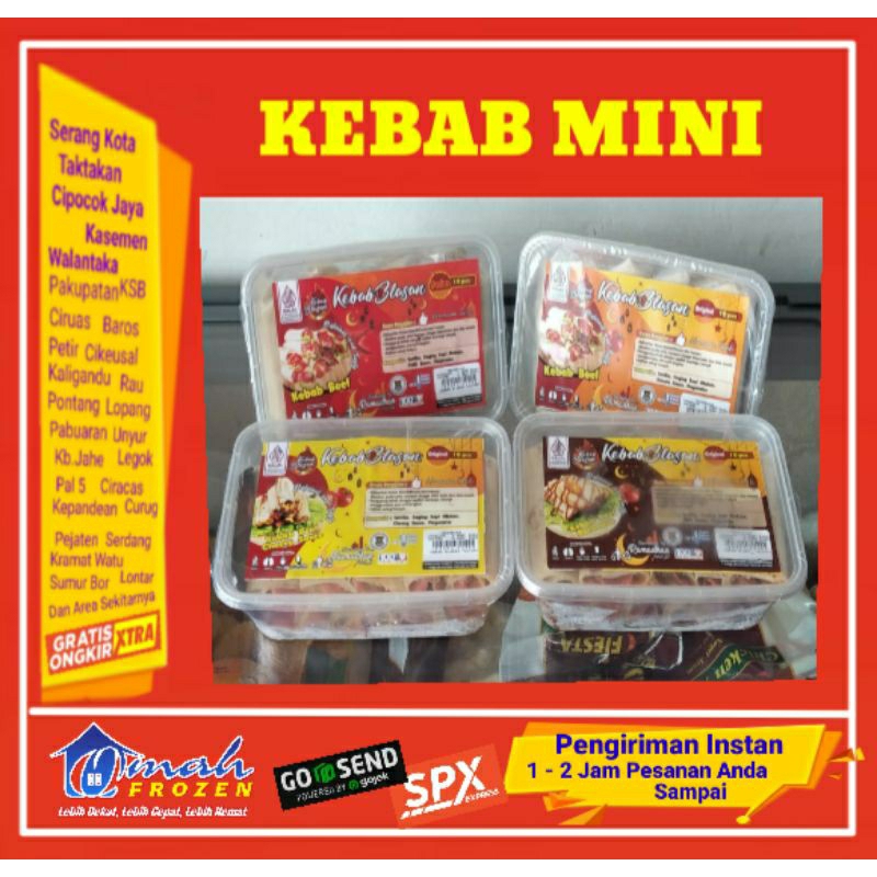 

Kebab Mini, isi 10 pcs, Original, keju, Babeque, Pedas, Frozen Serang
