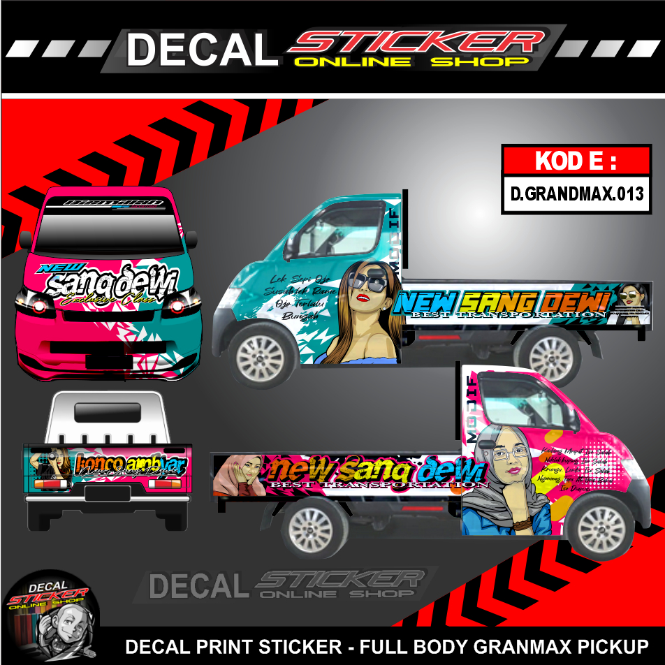 STIKER MOBIL PICKUP GRANMAX FULL DECAL PRINT VARIASI