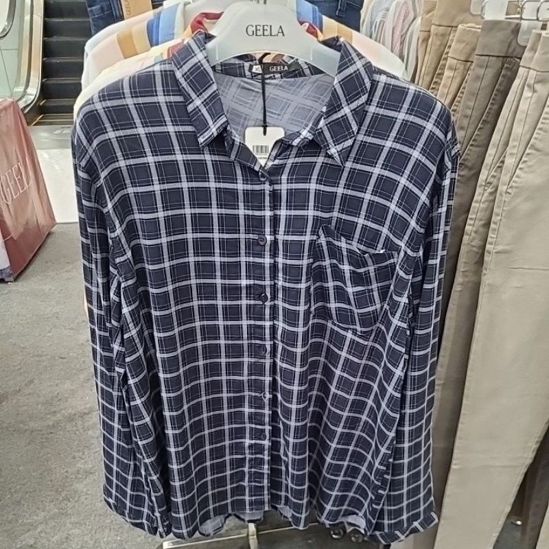 kemeja kotak-kotak original Geela