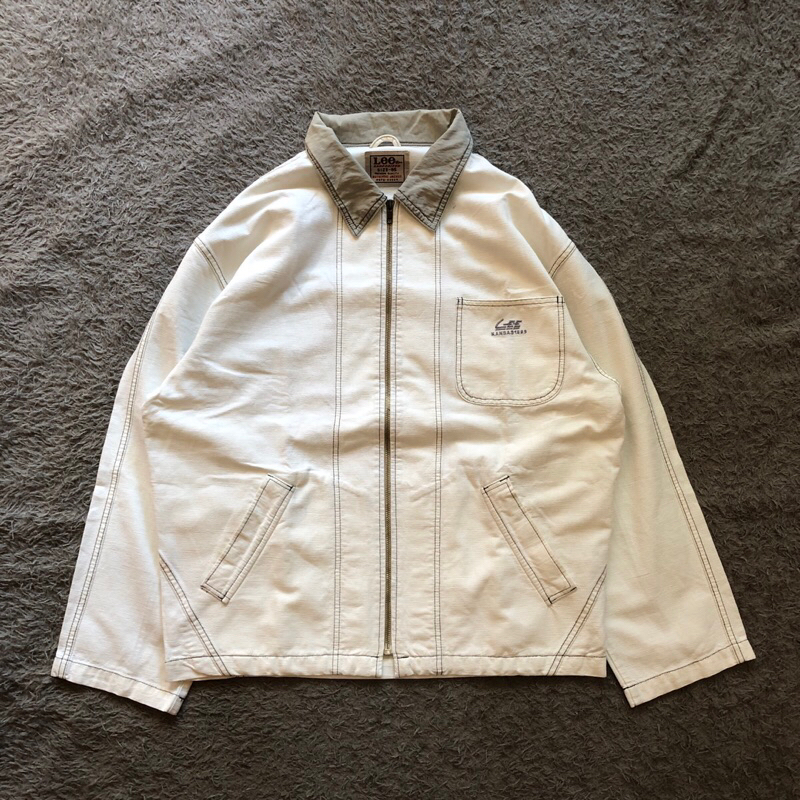 Lee Canvas Work Jacket Vintage Original Work Jaket Cotton Kanvas BW  Size 95 setara L (64x58) Full t
