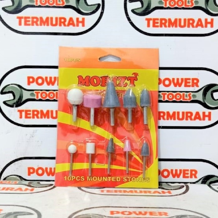 

Batu Osco 10 pcs Mounted Stone Mini Gerinda Tangkai Mata Tuner Asah