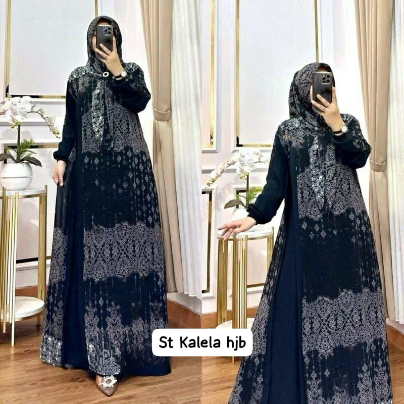 GAMIS TAFYA FREE HIJAB VIRAL - NEW DRESS CERUTY PLISKET - GAMIS CERUTY FULL FURING MOTIF BUNGA NEW -