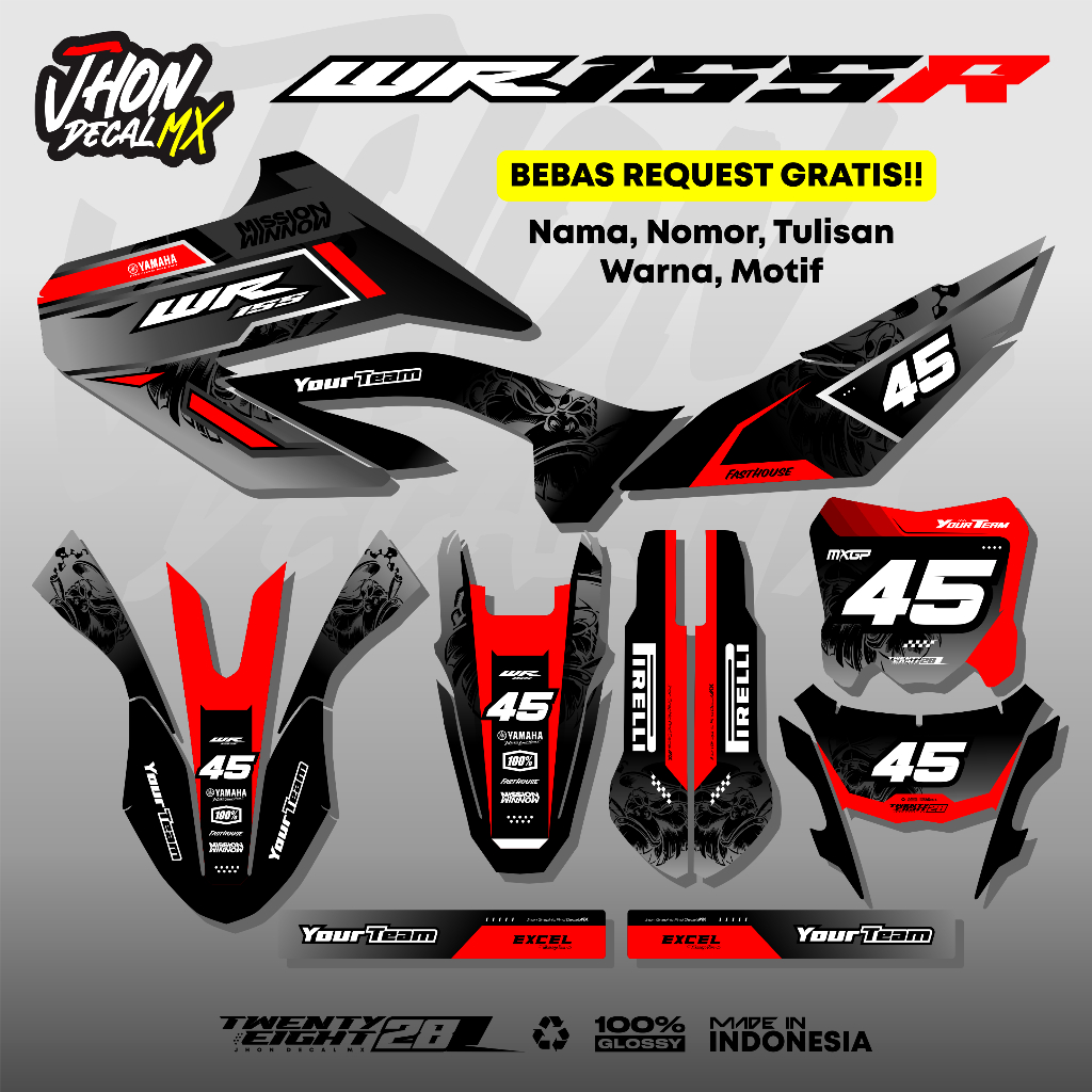 Decal WR 155 Full Body Superglossy Decal WR155 Supermoto Stiker WR 155 JhonDecal WR05