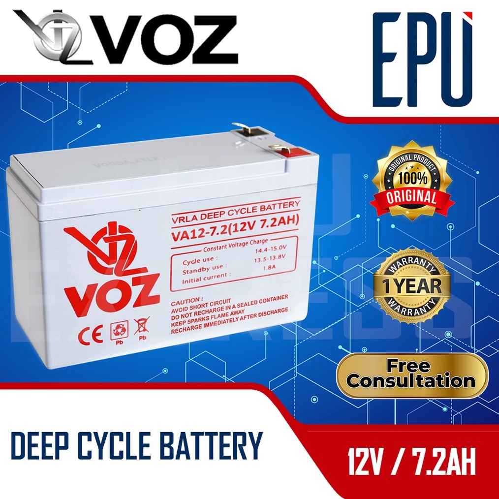 Aki UPS VOZ 12V 72AH Deep Cycle Baterai UPS Aki Kering Batere Battery