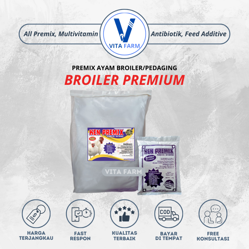 Ken Premix - Premix Broiler Premium Campuran Pakan Ayam Broiler Pedaging