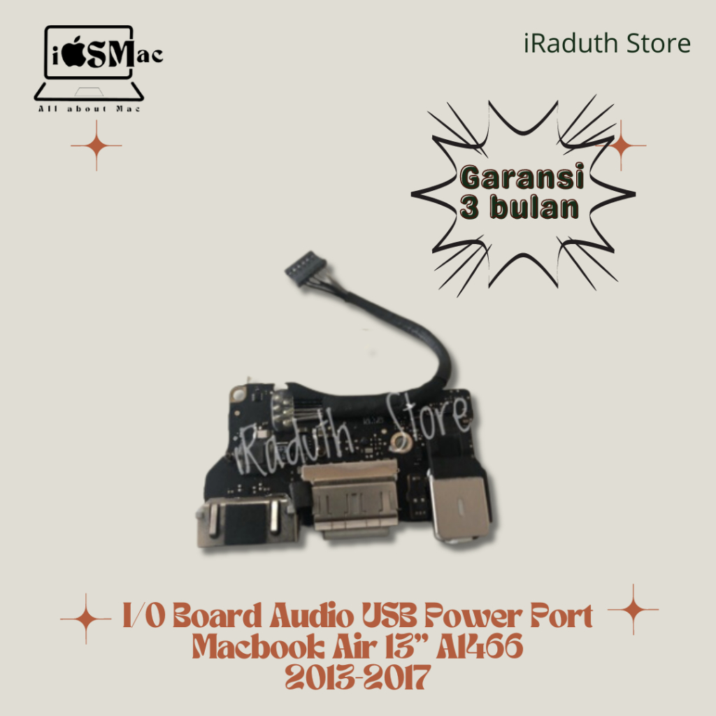 I/O Board Audio USB Power Port Macbook Air 13" A1466 2013-2017