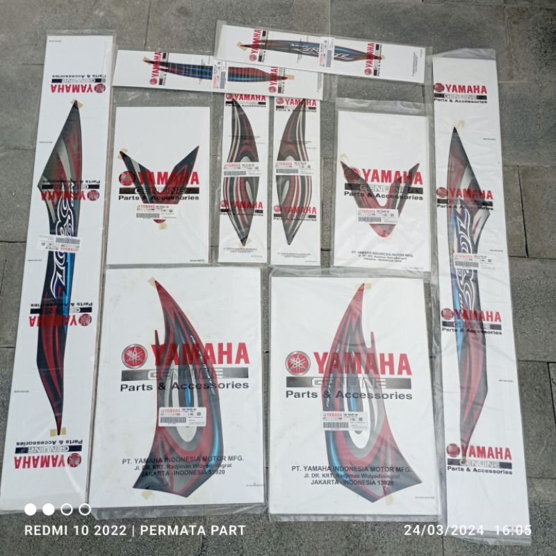 STRIPING STIKER GRAPHIC MIO SOUL PERTAMA KARBU LAMA MERAH HITAM 2008 ORI ORIGINAL YAMAHA