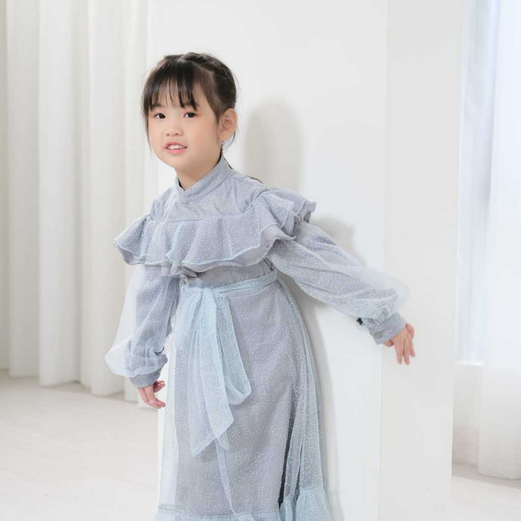 MALYA DRESS KIDS PREMIUM ✨ MISS AISYAH FASHION ✨ GAMIS CRINKLE SILK DAN TULLE DOTTY PREMIUM ✨ LEBARA